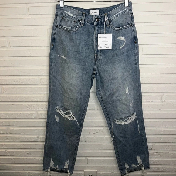 Pistola Light Wash Charlie Shore Distressed Button Fly Jeans, Women’s Size 27 - Picture 7 of 12